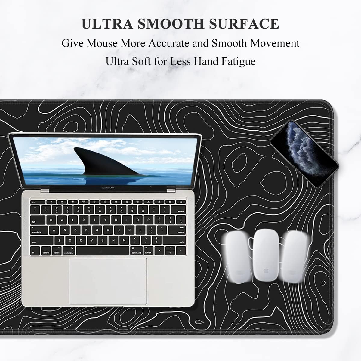 Auhoahsil Desk Mat, Ultra Large Mouse Pad, XXL Gaming Mousepad, Green Tropical Leaves Deskpad, Big Extended Full Size Mouse Pad, Desktop Desk Matt for Keyboard, Laptop & Computer, 35.5 x 15.7 in - Colors B