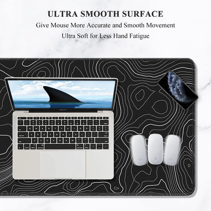 Auhoahsil Desk Mat, Ultra Large Mouse Pad, XXL Gaming Mousepad, Green Tropical Leaves Deskpad, Big Extended Full Size Mouse Pad, Desktop Desk Matt for Keyboard, Laptop & Computer, 35.5 x 15.7 in - Colors B