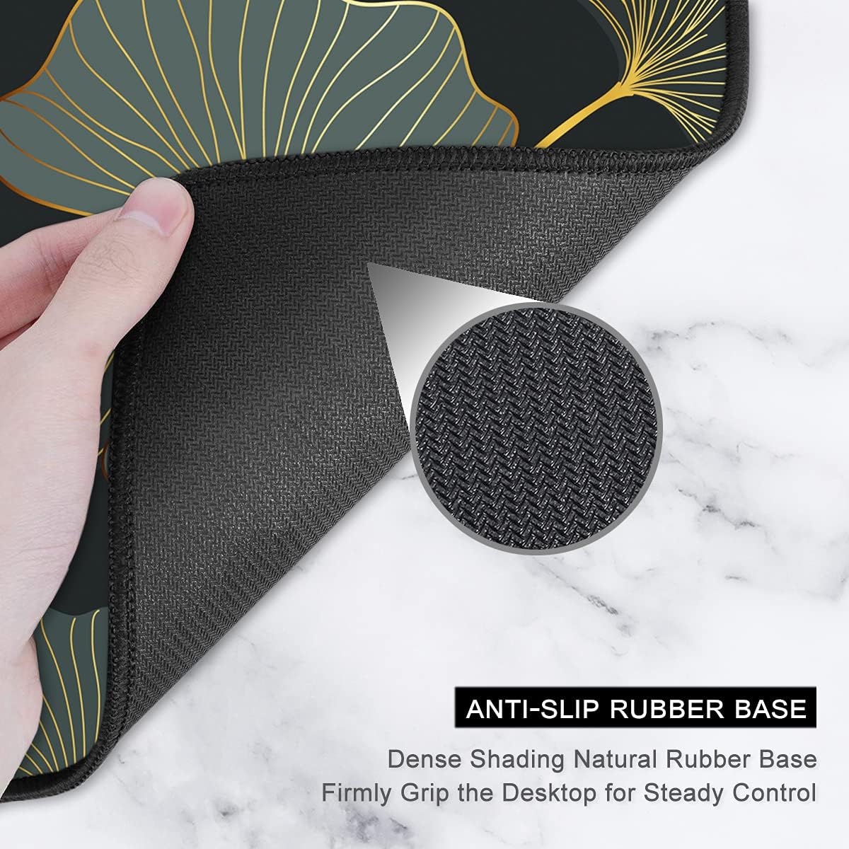 Auhoahsil Desk Mat, Ultra Large Mouse Pad, XXL Gaming Mousepad, Green Tropical Leaves Deskpad, Big Extended Full Size Mouse Pad, Desktop Desk Matt for Keyboard, Laptop & Computer, 35.5 x 15.7 in - Colors B