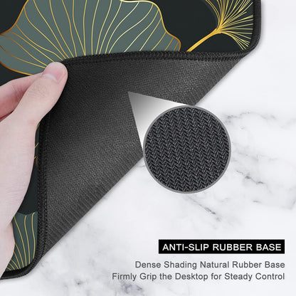 Auhoahsil Desk Mat, Ultra Large Mouse Pad, XXL Gaming Mousepad, Green Tropical Leaves Deskpad, Big Extended Full Size Mouse Pad, Desktop Desk Matt for Keyboard, Laptop & Computer, 35.5 x 15.7 in - Colors B