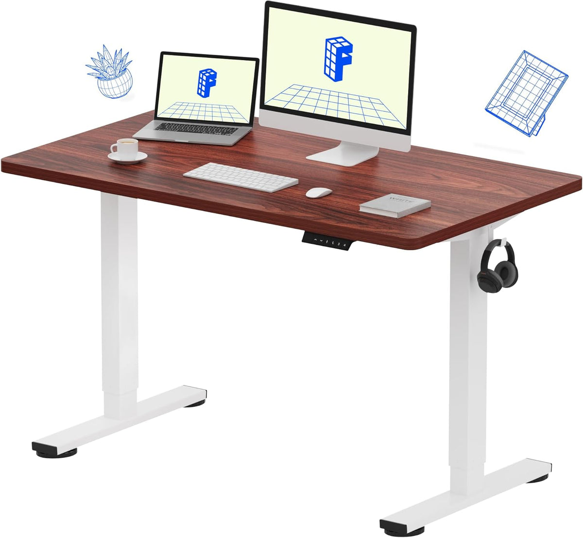 EN1 48"x24" One-Piece Standing Desk, White