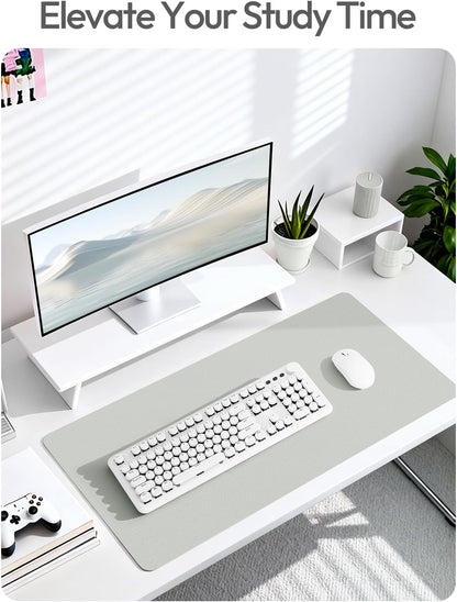 YSAGi Leather Desk Pad Protector, Office Desk Mat, Large Mouse Pad, Non-Slip PU Leather Desk Blotter, Waterproof Laptop Desk Writing Pad for Office and Home (23.6" x 13.8", Eggshell) - Colors A