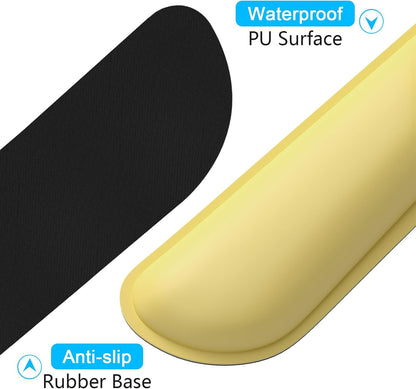 Mouse Wrist Rest, Ergonomic Memory Foam Mouse Wrist for Computer Desk Mats Support, PU Leather Hand Rest Pad Cushion for Gaming, Laptop, Men, Women, Pain Relief & Easy Typing, Black
