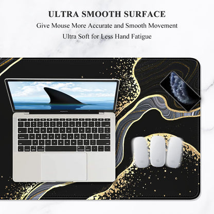 Auhoahsil Desk Mat, Ultra Large Mouse Pad, XXL Gaming Mousepad, Green Tropical Leaves Deskpad, Big Extended Full Size Mouse Pad, Desktop Desk Matt for Keyboard, Laptop & Computer, 35.5 x 15.7 in - Colors B