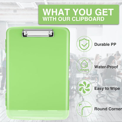 Clipboard with Storage, Clip Board 8.5 x 11 with Pen Holder, High Capacity Plastic Organization Case Box for Letter Legal A4 Size Paper, Nurses Teachers Must Haves, School & Office Supplies