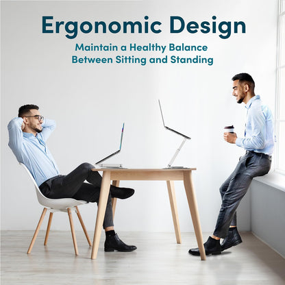 Lifelong Ergonomic Adjustable Laptop Stand for Desk, Extra Tall 20” Height Aluminum Laptop Riser, Portable Foldable Computer Stand, Fits 10-17” Laptops for Office Meetings, Teamwork & Desk Setup