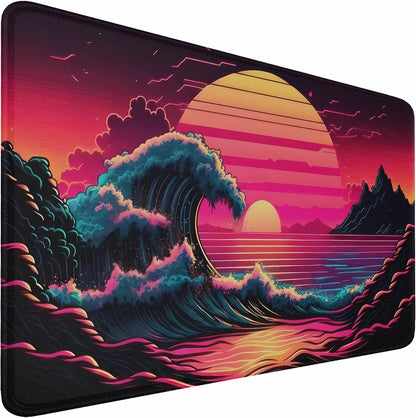 Large Gaming Mouse Pad, 31.5x15.7 inch Large Extended Computer Keyboard Mouse Mat, Water Resist Non-Slip Mousepad Rubber Base Long XXL Desk Mouse Pad for Work & Gaming, Office & Home, Black