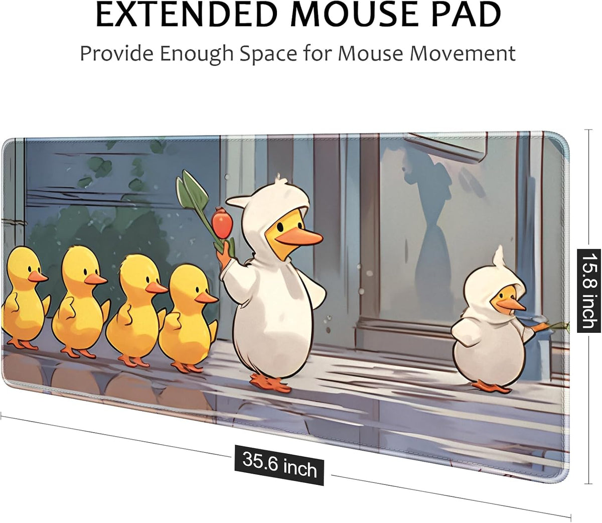 Auhoahsil Desk Mat, Ultra Large Mouse Pad, XXL Gaming Mousepad, Green Tropical Leaves Deskpad, Big Extended Full Size Mouse Pad, Desktop Desk Matt for Keyboard, Laptop & Computer, 35.5 x 15.7 in - Colors B