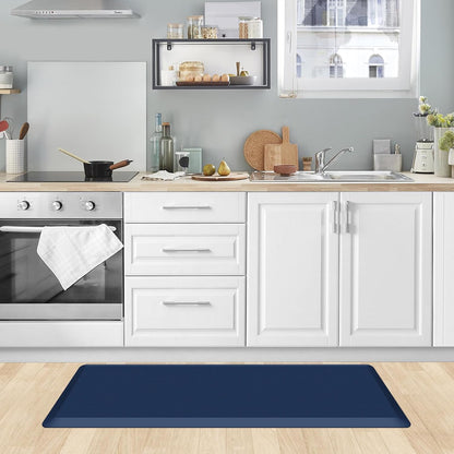 KitchenClouds Kitchen Mat Cushioned Anti Fatigue Rug 17.3"x28" Water Resistant, Non Slip, Standing and Comfort Desk/Floor Mats for House Sink Office (Black)