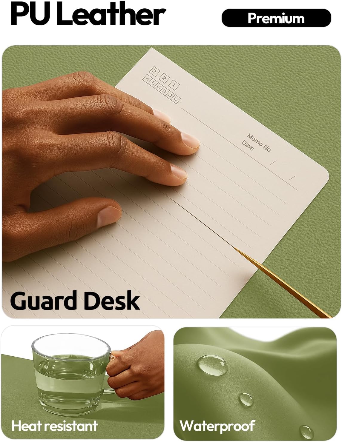 YSAGi Leather Desk Pad Protector, Office Desk Mat, Large Mouse Pad, Non-Slip PU Leather Desk Blotter, Waterproof Laptop Desk Writing Pad for Office and Home (23.6" x 13.8", Eggshell) - Colors B
