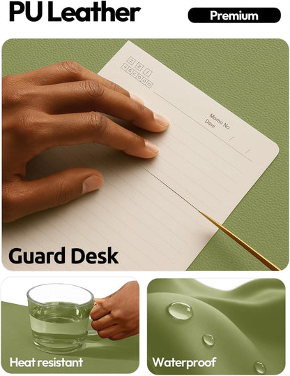 YSAGi Leather Desk Pad Protector, Large Mouse Pad, Non-Slip PU Leather Desk Blotter, Waterproof Writing Pad for Office and Home (31.5" x 15.8", Eggshell) - Colors B