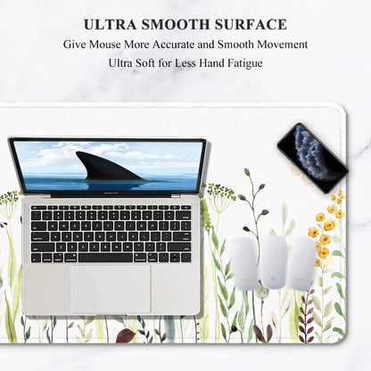 Auhoahsil Desk Mat, Ultra Large Mouse Pad, XXL Gaming Mousepad, Green Tropical Leaves Deskpad, Big Extended Full Size Mouse Pad, Desktop Desk Matt for Keyboard, Laptop & Computer, 35.5 x 15.7 in - Colors A