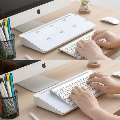 TSJ OFFICE Desktop Whiteboard Dry-Erase-Board - Computer Keyboard Stand White Board Surface Pad with Drawer, Desk Organizers with Accessories for Office, Home, School Supplies - Black