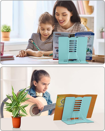 MSDADA Desk Book Stand Metal Reading Rest Book Holder Adjustable