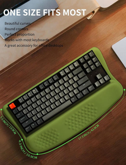 Ergonomic Wave Wrist Rest with Keyboard Stand, Cushioned Palm Rest, Comfortable Integrated Memory Foam for Natural Typing and Relieve Wrist Pain, Dark Night Black