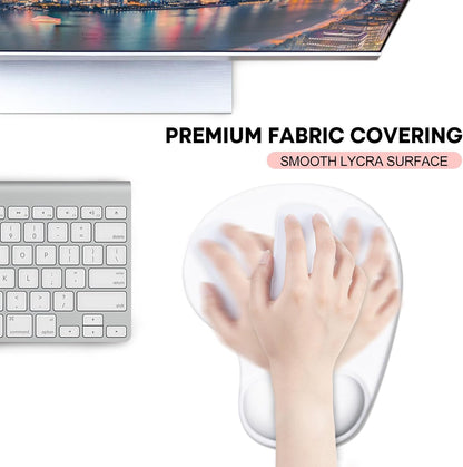 JIKIOU Mouse Pad, 2 Pack Ergonomic Mouse Pads with Comfortable Gel Wrist Rest Support and Smooth Cloth, Non-Slip PU Base for Easy Typing Pain Relief Durable and Easy to Clean Small Black