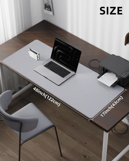 AFIING Large Desk Mat 55" x 24" - PU Leather Desk Pad Protector, Waterproof Non-Slip Extended Mouse Pad for Office Desk, Keyboard, Laptop and Home Workspace (Black)