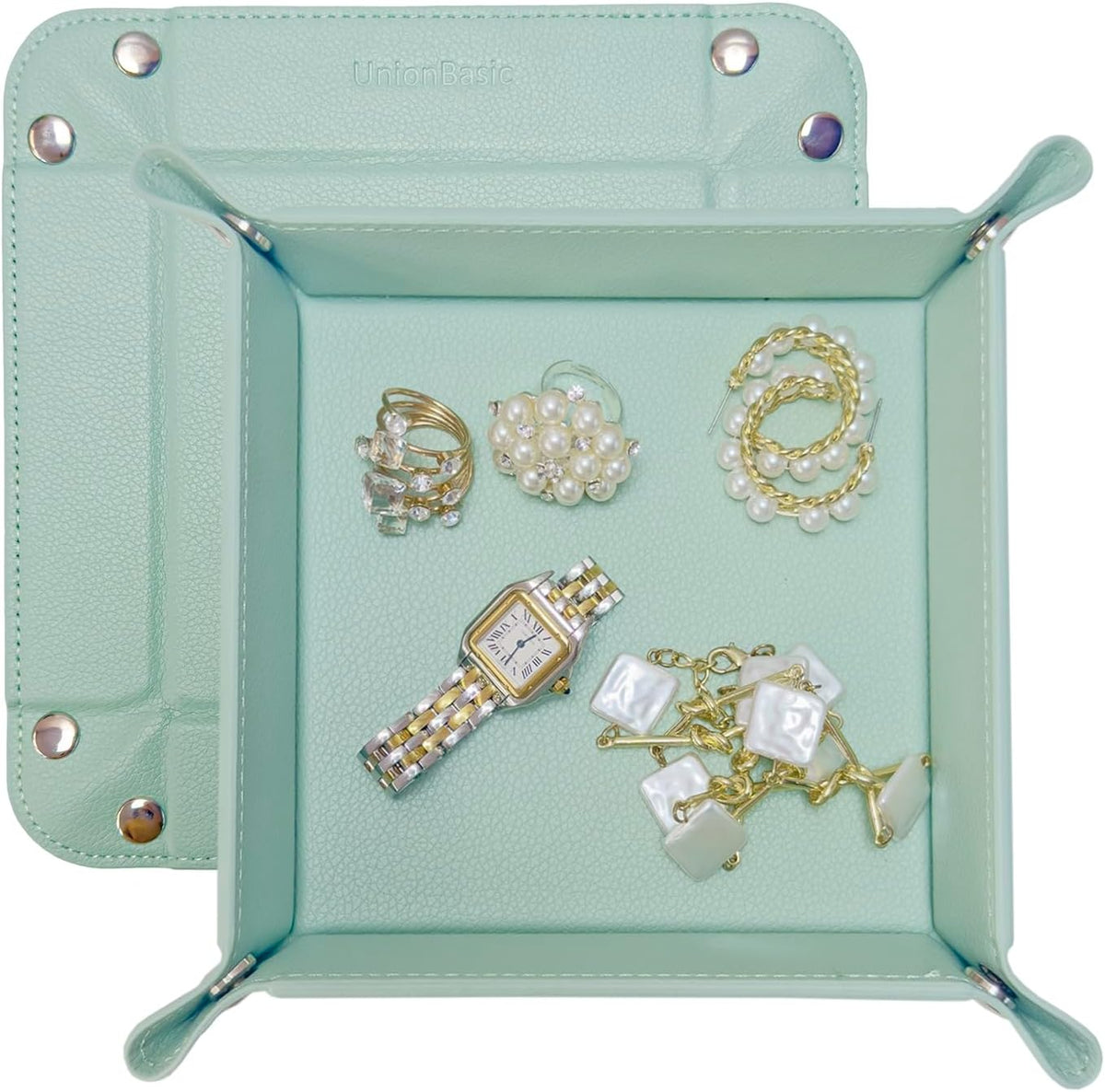 Small Valet Tray, Jewelry Tray for Rings Watches Earrings, Entryway Catchall Caddy for Coins Keys Change, Nightstand Bedside Valet Holder, Trays for Electronic Gadgets, Beige - Colors A