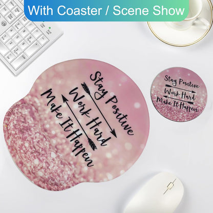 Ergonomic Mouse Pad with Wrist Support Rest,Large Mousepad Gel Wrist Rest, with Coaster Non-Slip & Pain Relief for Computer, Desk, Home&Office-Beach - Colors B