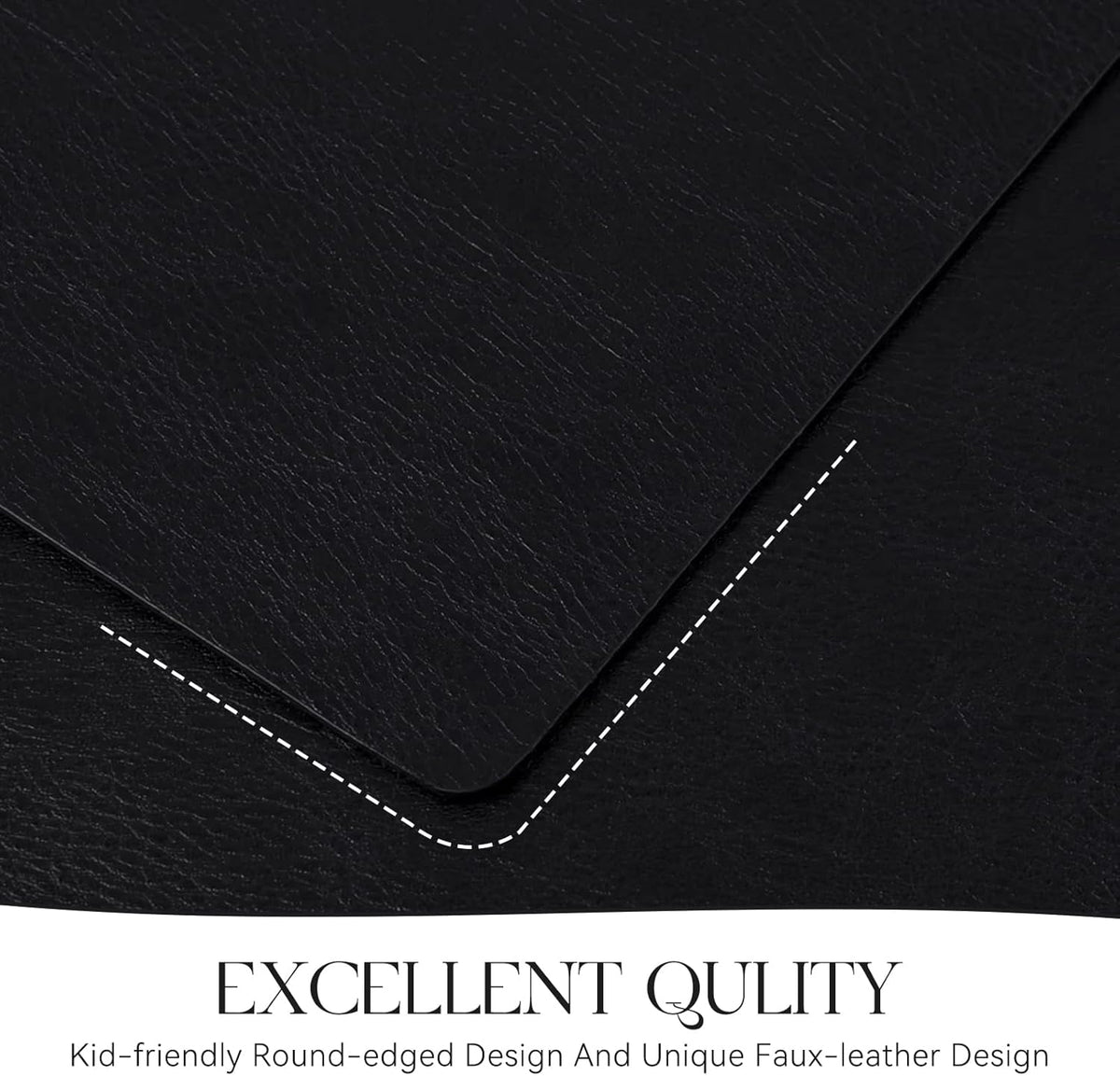MOSAYT Vinyl Placemats Set of 6-12 X 17 Inch - Faux Leather 100% Waterproof Oil-Proof Wipeable PU Place Mats, Heat Resistant Reversible Table Mats for Kitchen, Dining, Outdoor, Reddish Brown