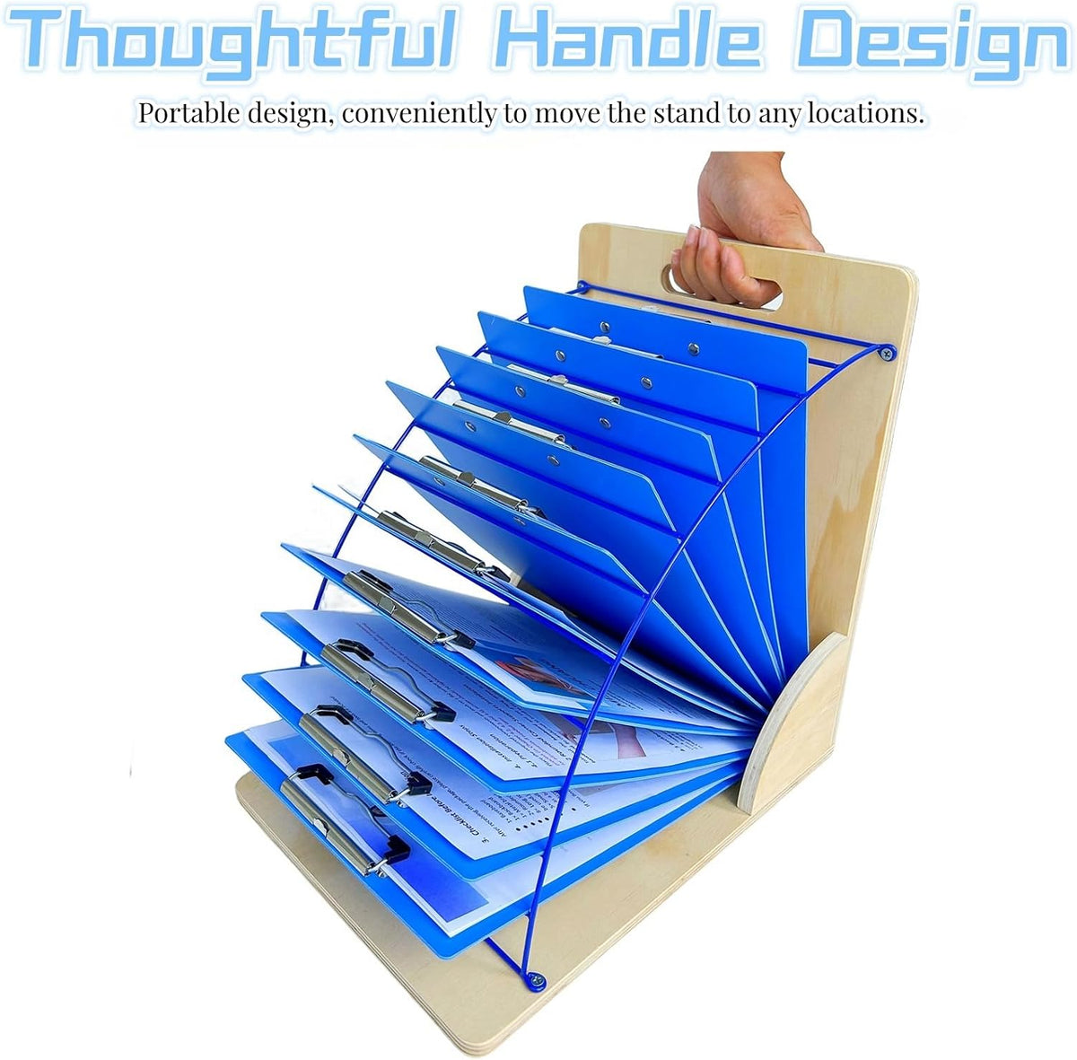 CuleedTec Clipboard Holder, Clipboard Storage Rack | Wooden Clipboards Stand with Sturdy Metal Shelf | Clipboard Organizer for Classroom, Office, and Home (Assembly Required) (2 PCS)