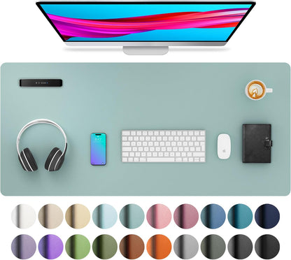 Aothia Leather Office Desk Pad Protector, Non-Slip PU Leather Desk Blotter, Waterproof Laptop Writing Mouse Pad for Office and Home, Black, 31.5" x 15.7" - Colors A