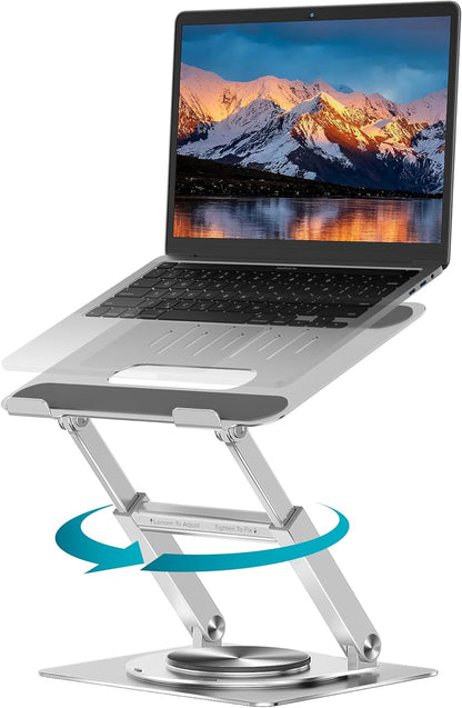 Lifelong Ergonomic Adjustable Laptop Stand for Desk, Extra Tall 20” Height Aluminum Laptop Riser, Portable Foldable Computer Stand, Fits 10-17” Laptops for Office Meetings, Teamwork & Desk Setup