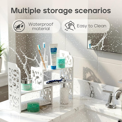 Desktop Shelves, White Bookshelf Desktop Organizer and Desktop Storage