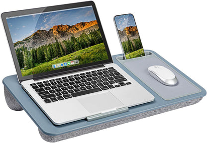 LAPGEAR Home Office Pro Lap Desk with Wrist Rest, Mouse Pad, and Phone Holder - Black Carbon - Fits up to 15.6 Inch Laptops - Style No. 91598