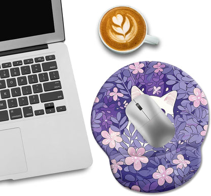Funny Ergonomic Mouse Pad with Wrist Rest, Cat Desk Decor Gifts - Colors A