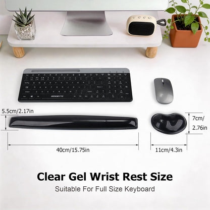 Gel Keyboard & Mouse Wrist Rest Set - Keyboard Wrist Rest Pad & Mouse Support for Office Gaming Pad Computer Laptop Ergonomic Comfortable Pain Relief- Blue Pad Set