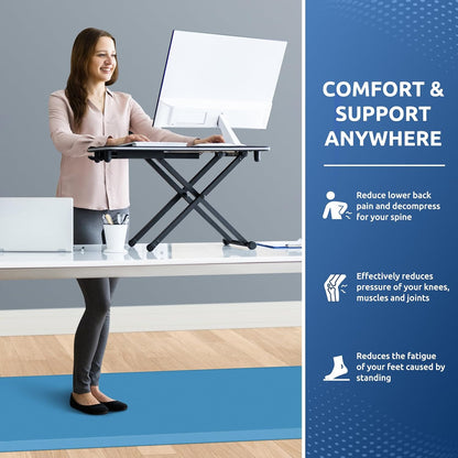 KitchenClouds Kitchen Mat Cushioned Anti Fatigue Rug 17.3"x28" Water Resistant, Non Slip, Standing and Comfort Desk/Floor Mats for House Sink Office (Black)