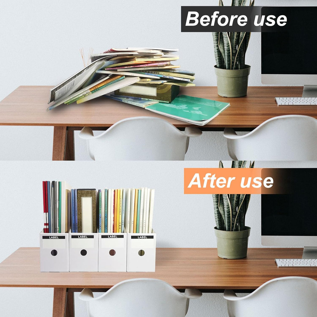 Limitliho 24 Pack Black Cardboard Magazine Holder, Sturdy Book Bins for Classroom Library, 10.6'' ×10.2'' ×3.5'' Inch Vertical File Folder Box