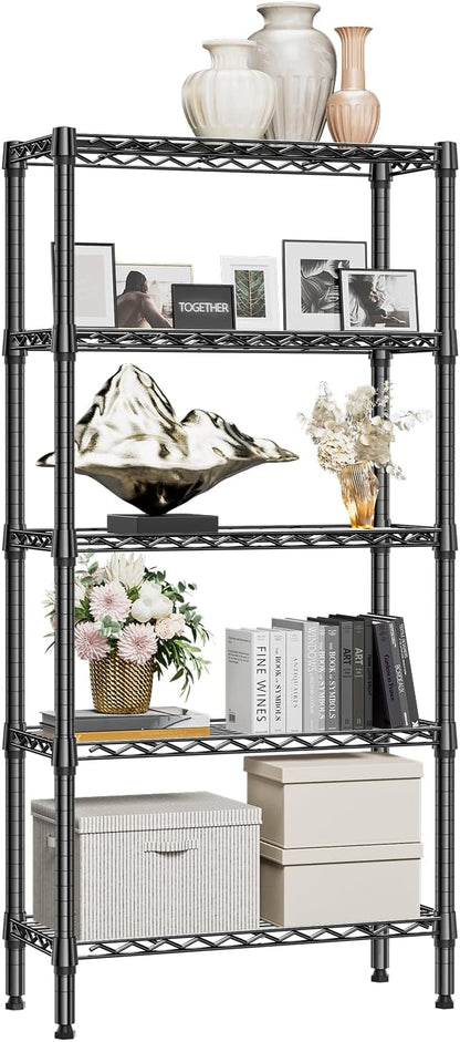 M MZG 450 lbs Steel Storage Shelving 3-Tier Utility Shelving Unit Steel Organizer Wire Rack for Home,Kitchen,Office (11.8" D x 17.7" W x 26.3" H) - Colors A