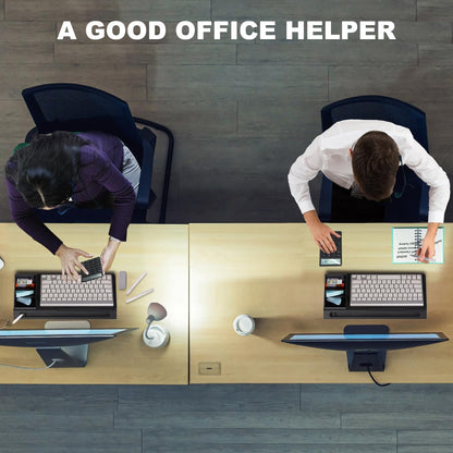 TSJ OFFICE Desktop Whiteboard Dry-Erase-Board - Computer Keyboard Stand White Board Surface Pad with Drawer, Desk Organizers with Accessories for Office, Home, School Supplies - Black