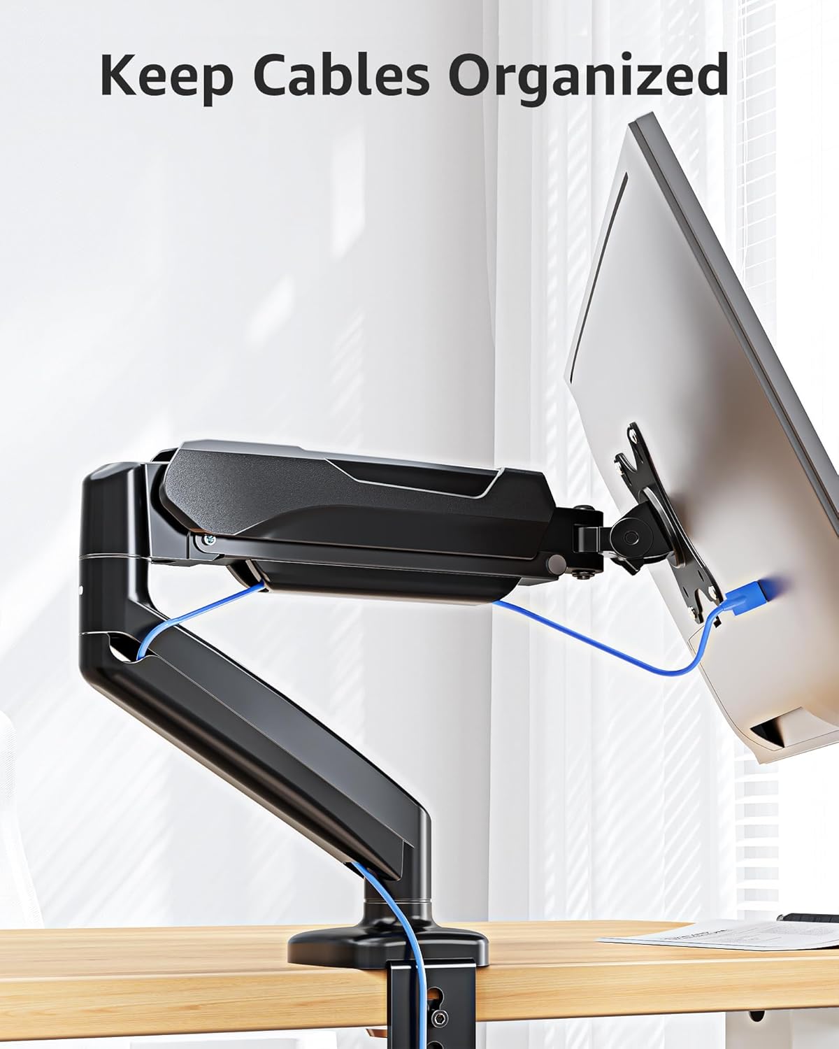 Dual Monitor Stand fits up to 32 inch, 4.4-19.8 lbs Computer Screens, Dual Monitor Desk Mount Height Adjustable, Monitor Arms for 2 Monitors, Home Office VESA Mounts, Freelift White