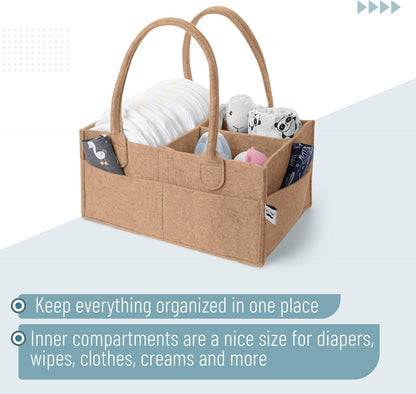 Baby Diaper Caddy Organizer, Gray, Medium