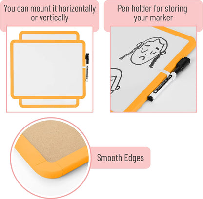 Dry Erase Board, 14” x 11”, White Frame
