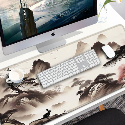 Large Gaming Mouse Pad, 31.5x15.7 inch Large Extended Computer Keyboard Mouse Mat, Water Resist Non-Slip Mousepad Rubber Base Long XXL Desk Mouse Pad for Work & Gaming, Office & Home, Black