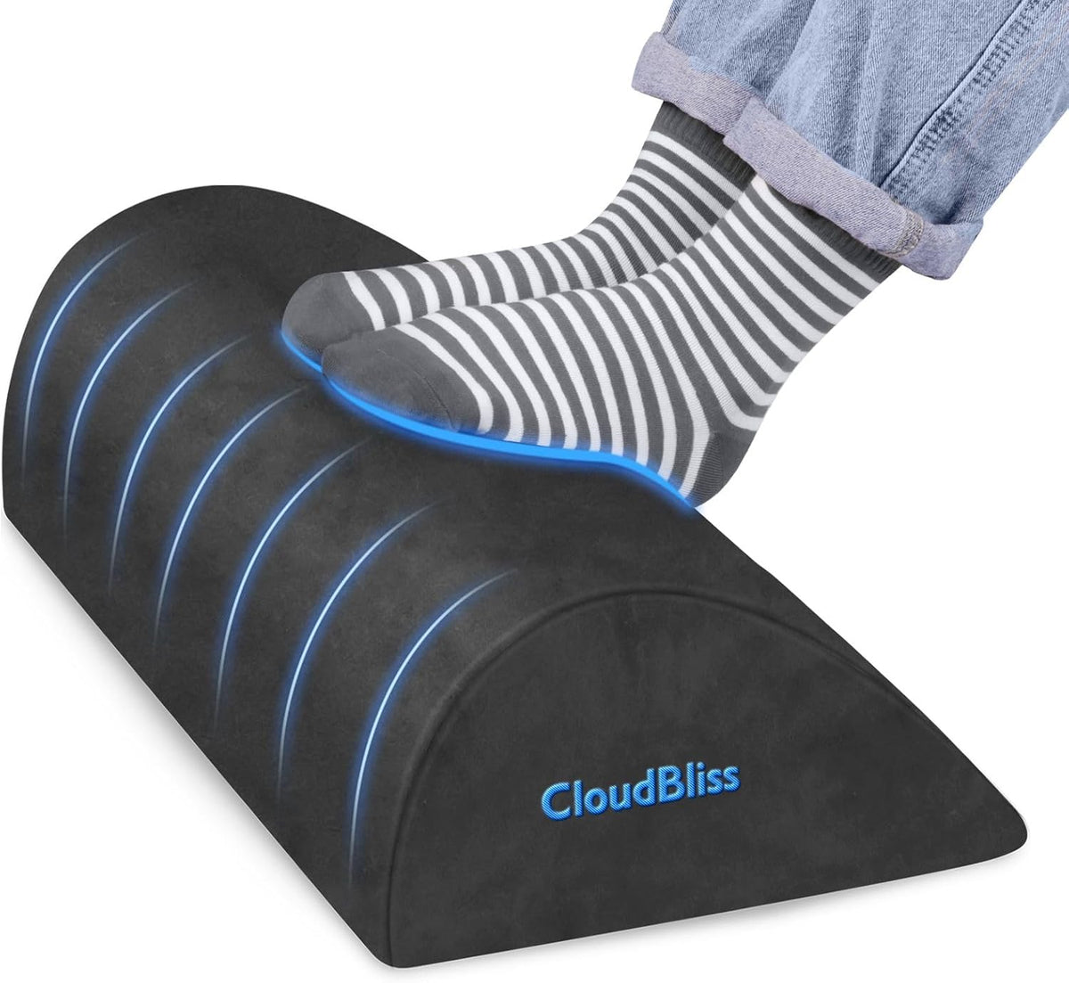 Foot Rest for Under Desk at Work,Office Desk Accessories with Soft Foam and Washable Removable Cover, Foot Stool for Office, Car, Home to Foot Support and Relax Ankles, Black