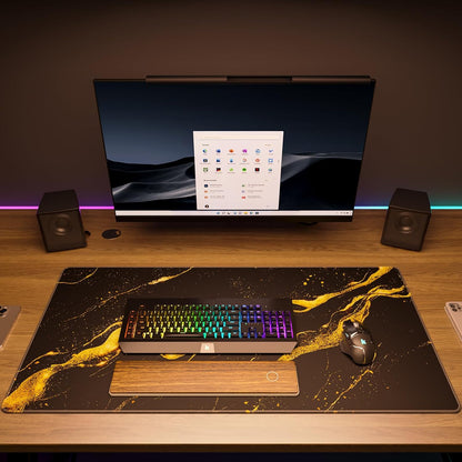 KTRIO Large Gaming Mouse Pad Desk Mat for Gamer, 31.5" x 11.8", Black, XL | Extended Size Design, Superior Micro-Weave Cloth, Non-Slip Rubber Base, Durable Stitched Edges, Water-Resistant Coating