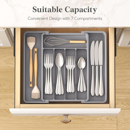 Expandable Silverware Drawer Organizer, Kitchen Utensil Tray