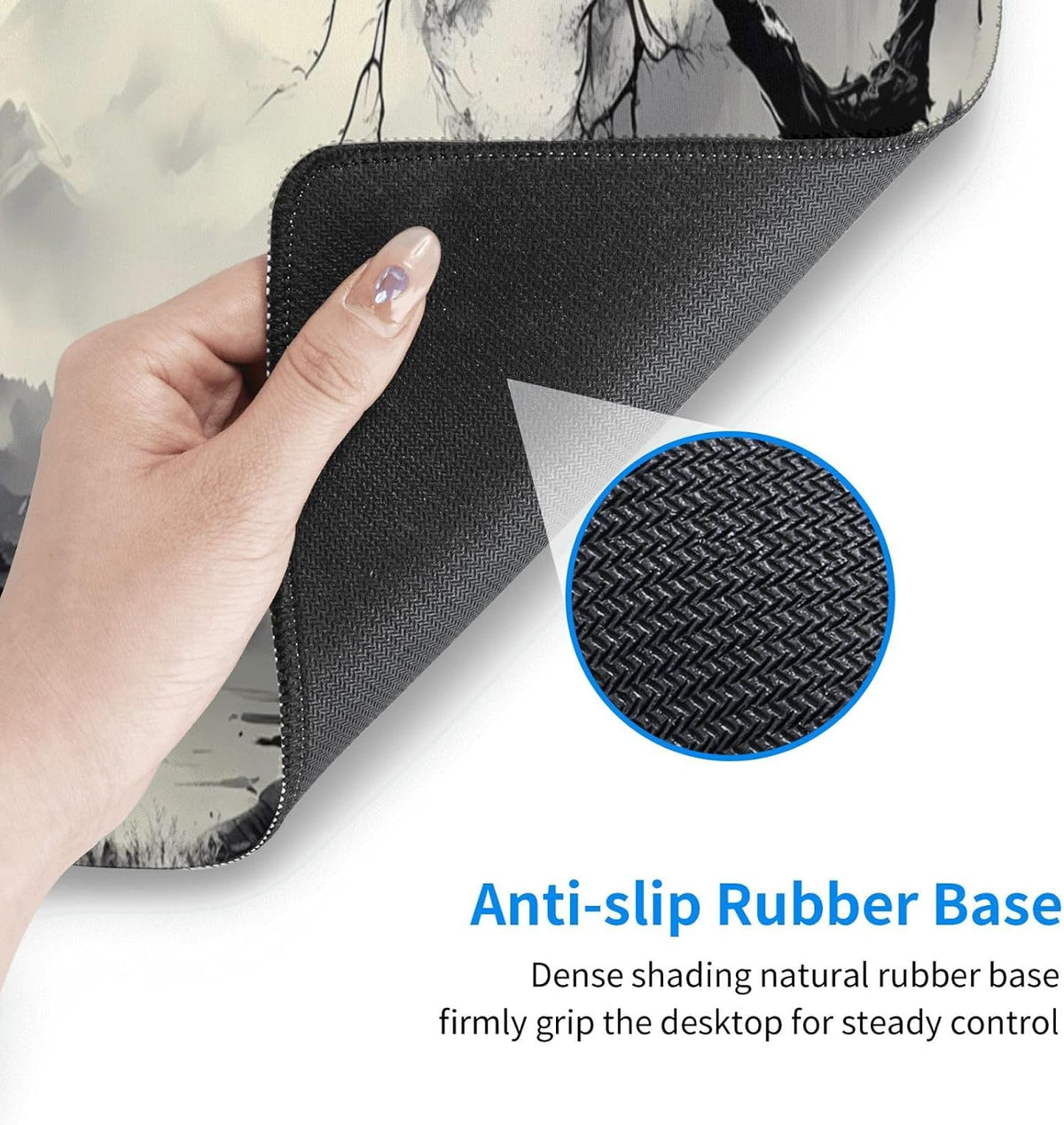 Japanese Mouse Pad, Large Japanese Desk Mat, XL Anime Gaming Keyboard Mat, Non-Slip Rubber Base, Big Extended Desk Protector for Home Office, 31.5”x11.8”