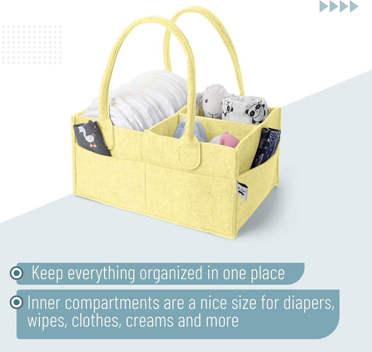 Baby Diaper Caddy Organizer, Gray, Medium