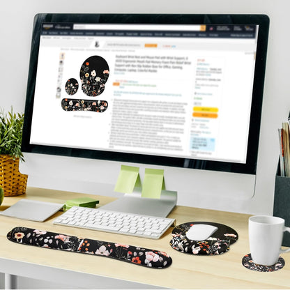 Ergonomic Mouse Pad with Wrist Rest and Keyboard Wrist Rest, Mousepad