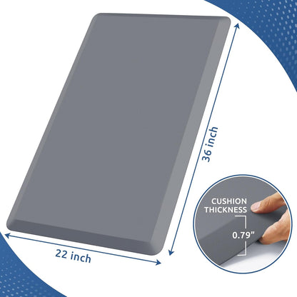 KitchenClouds Kitchen Mat Cushioned Anti Fatigue Rug 17.3"x28" Water Resistant, Non Slip, Standing and Comfort Desk/Floor Mats for House Sink Office (Black)