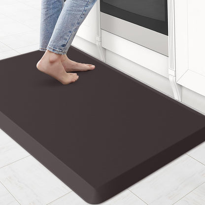 KitchenClouds Kitchen Mat Cushioned Anti Fatigue Rug 17.3"x28" Water Resistant, Non Slip, Standing and Comfort Desk/Floor Mats for House Sink Office (Black)