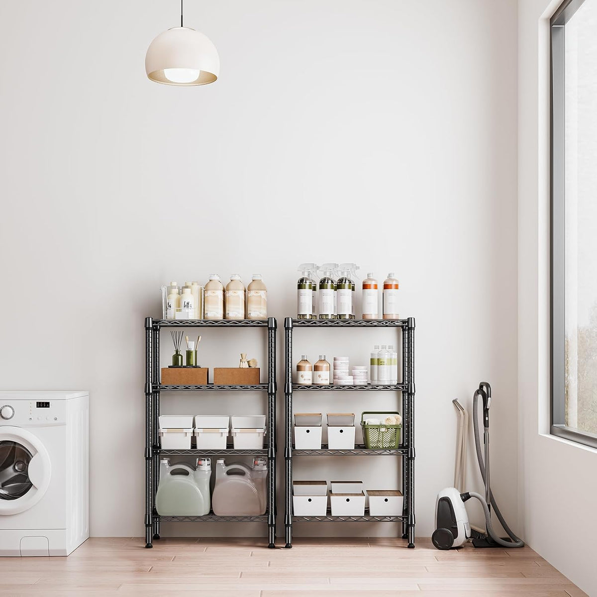 M MZG 450 lbs Steel Storage Shelving 3-Tier Utility Shelving Unit Steel Organizer Wire Rack for Home,Kitchen,Office (11.8" D x 17.7" W x 26.3" H) - Colors A
