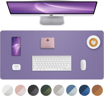 AFIING Large Desk Mat 55" x 24" - PU Leather Desk Pad Protector, Waterproof Non-Slip Extended Mouse Pad for Office Desk, Keyboard, Laptop and Home Workspace (Black)