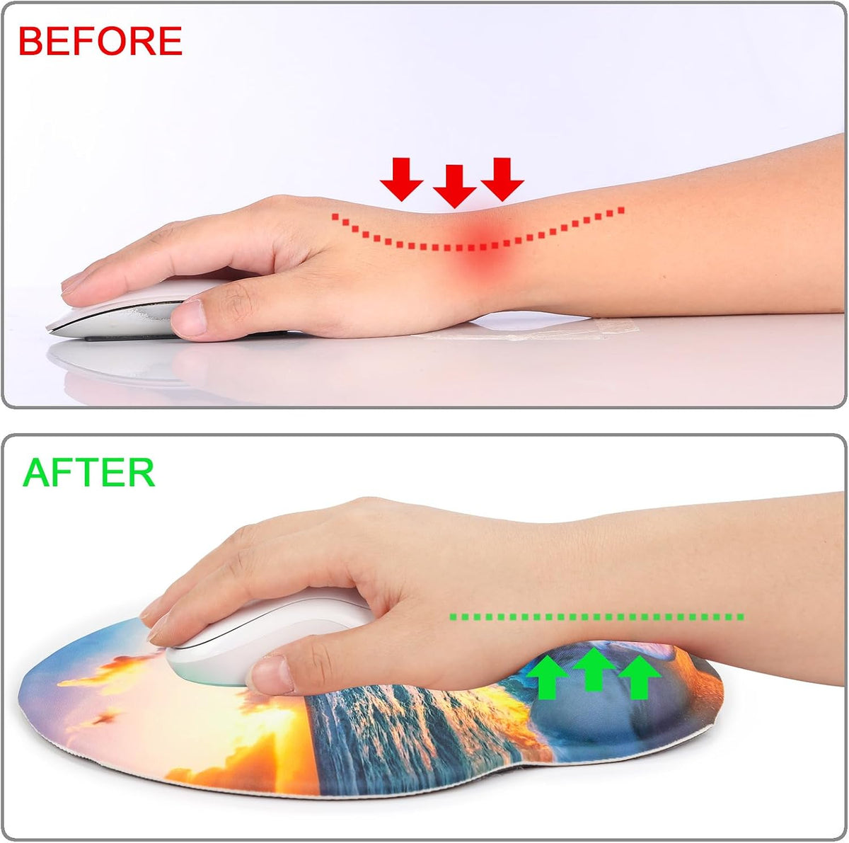 Ergonomic Mouse Pad with Wrist Rest Support,Gel Mouse Pads for Desk - Colors A